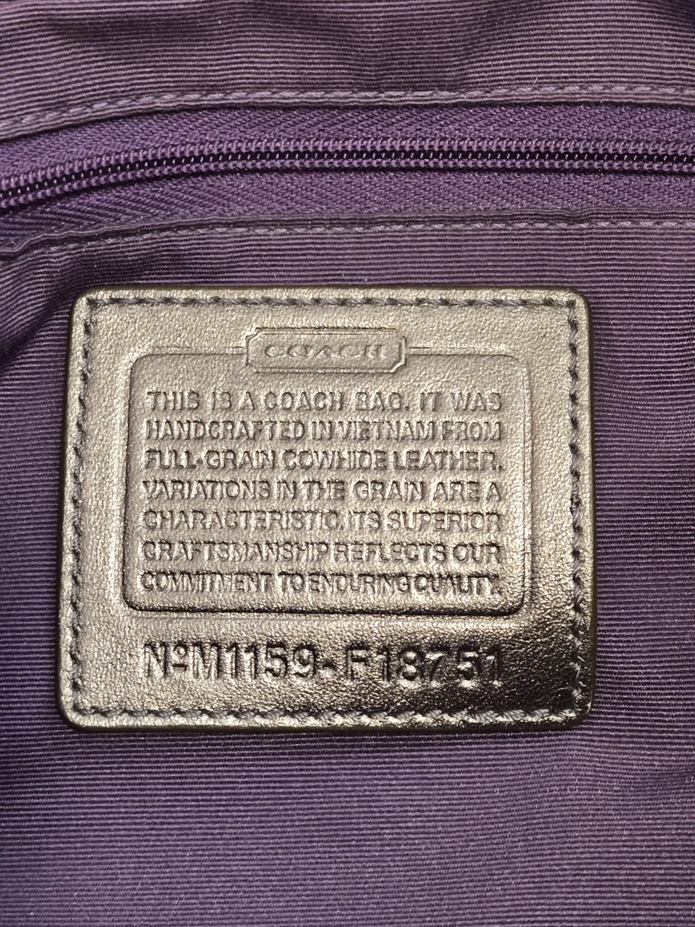 Coach Bronze Metallic Leather Shoulder Bag EUC